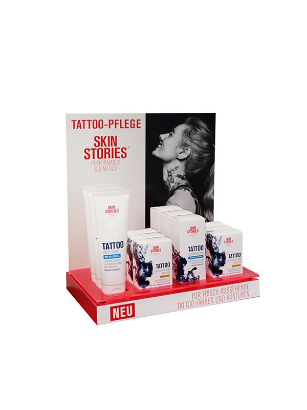 Skin Stories product range display