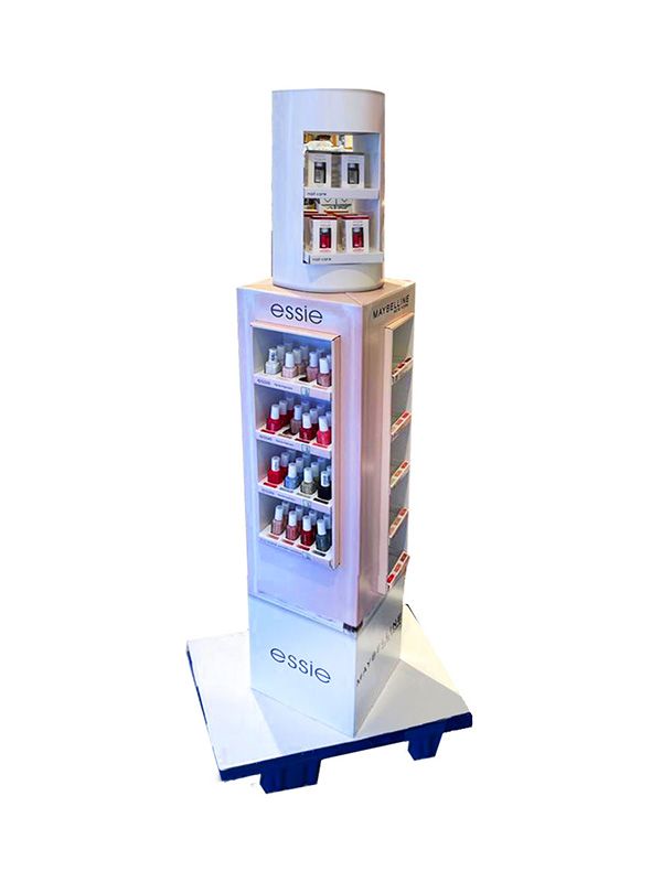 Essie & Maybelline product range display
